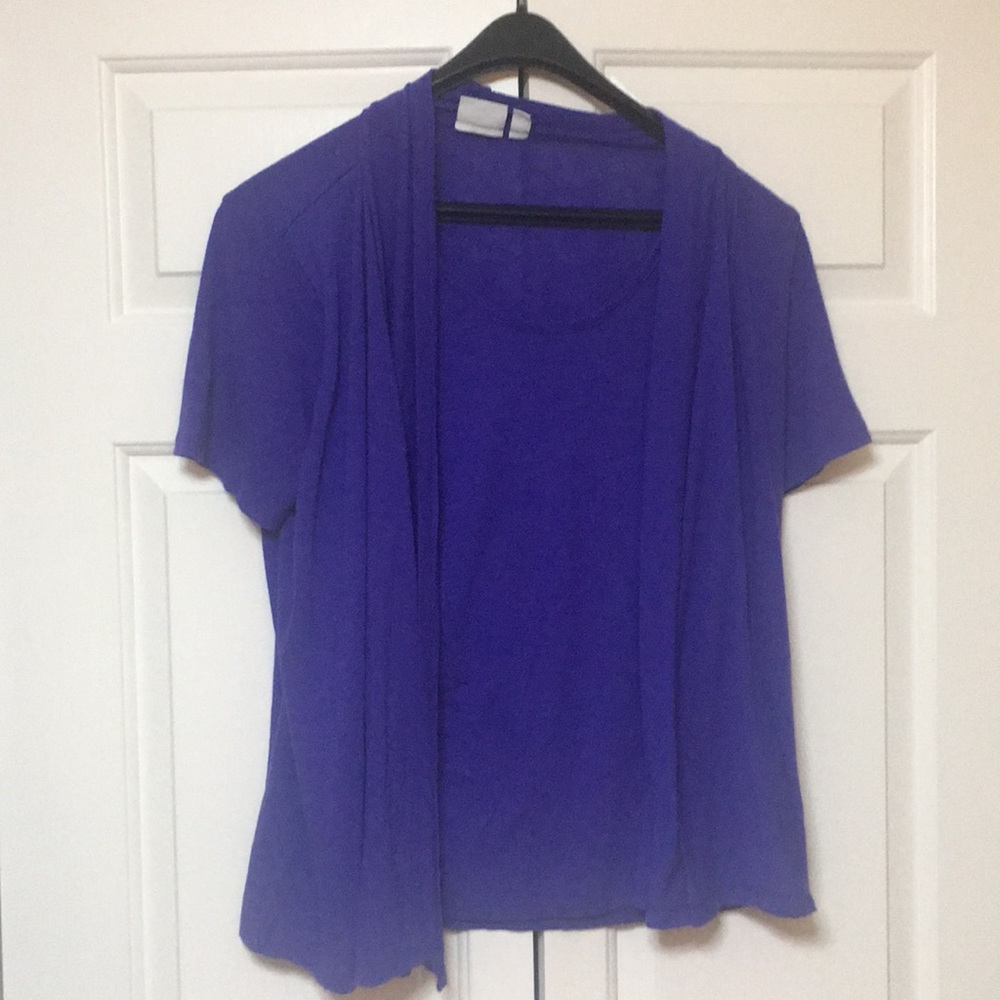 Woman’s purple shirt